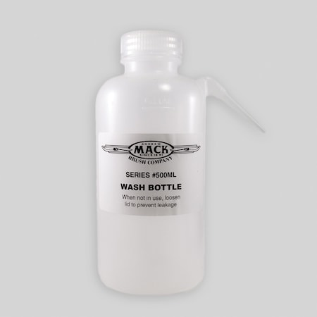 Mack Brushes Wash Bottle - LDPE - Wide Mouth - Easy Squeezing 500ML